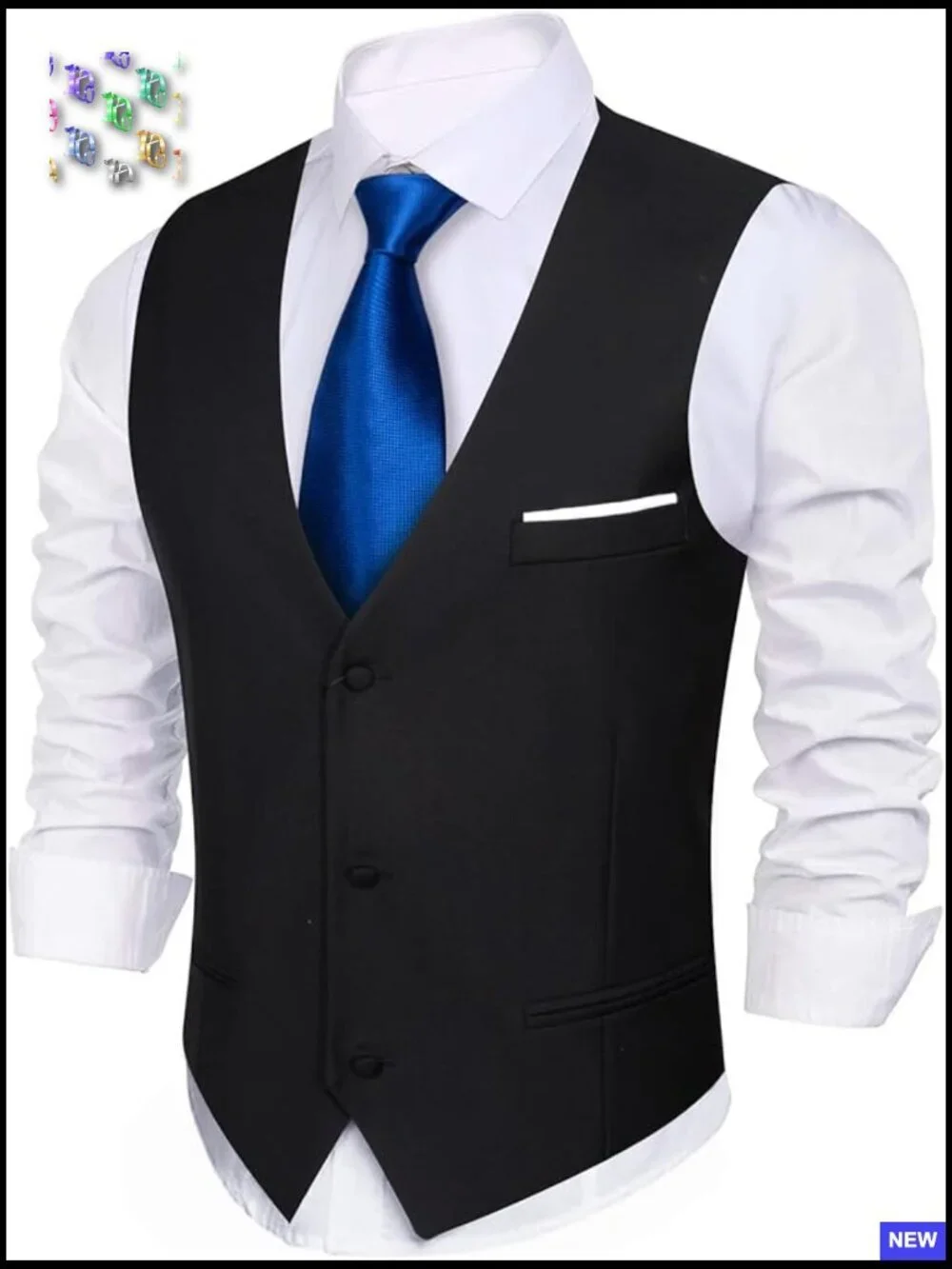 Slim Fit V-Neck Waistcoat Formal Business Tuxedo Vest Elegant Classic